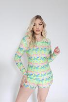 Pijama short e blusa manga longa tl banana Pijama short e blusa manga longa tl banana