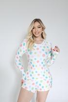 Pijama short e blusa manga longa tl póa colorido Pijama short e blusa manga longa tl póa colorido