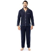 Pijama Sleep Set Fruit of the Loom para homens Jersey Knit Navy Pijama Sleep Set Fruit of the Loom para homens Jersey Knit Navy