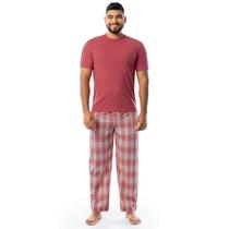 Pijama Sleep Set IZOD, camisa e calça masculinas de manga curta