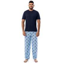 Pijama Sleep Set IZOD, camisa e calça masculinas de manga curta Pijama Sleep Set IZOD, camisa e calça masculinas de manga curta
