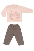 Pijama Soft Bebê Menina - Quadrinhos de Inverno Rosa - Dadomile