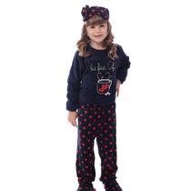 Pijama Soft Feminino Infantil De Inverno Quentinho Victory