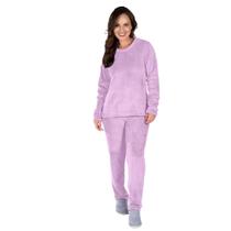 Pijama Soft Feminino Inverno Longo Adulto Fleece Básico