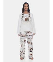 pijama Sonhart feminino adulto 21421 moletinho manga longa