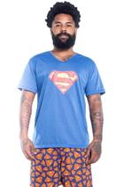 Pijama Super Herói Adulto Curto Estampado Super Homem Malha