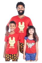 Pijama Super Herói Infantil Estampado Homem Ferro Malha PV