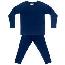 Pijama Térmico Infantil Camiseta e Ceroula Energy Thermo Dry Marinho Everly