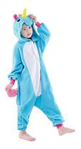 Pijama Unicórnio Azul Infantil 100% Algodão A Pronta Entrega