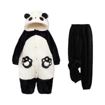Pijama Unissex De Inverno Panda Kigurumi Cosplay Macacão Adulto De Animal Anime