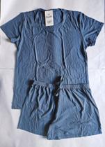 Pijama verão canelado G azul Pijama verão canelado G azul