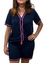 Pijama Verão Feminino Americano Liso