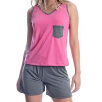 Pijama Verão Feminino Pijaminha Malha Pijama Short e Regata