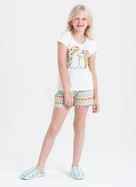 Pijama Verão Menina Infantil Natural Blusa e Shorts Fofura Espinhosa