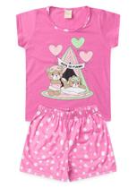 Pijama Verão Menina Poema Blusa Brilha no Escuro e Shorts Festa do Pijama Pijama Verão Menina Poema Blusa Brilha no Escuro e Shorts Festa do Pijama