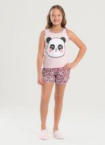 Pijama Verão Menina Rosa Regata e Shorts Panda Pijama Verão Menina Rosa Regata e Shorts Panda
