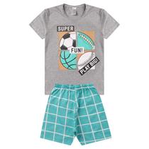 Pijama Verão Menino - Camiseta e Shorts - Futebol Super Play