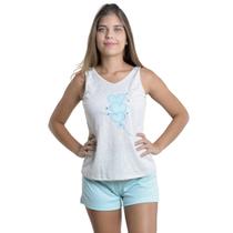 Pijama verão short doll regata BORDADO feminino Victory