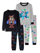 Pijama Vopawetty Boys, 4 peças de algodão, Natal, Halloween, 6 anos