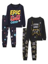 Pijama Vopawetty Boys, 4 peças de algodão, Natal, Halloween, 7 anos