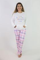 Pijama xadrez flowers feminino adulto