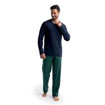 Pijama Xadrez Manga Longa Visco e Algodão Mash