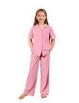 Pijamas Arshiner para meninas, calças compridas de manga curta de 4 a 5 anos