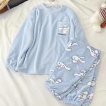 Pijamas De Flanela Kawaii Sanrio Cinnamoroll Kuromi My Melody, Quentes Para O Inverno, Em Veludo