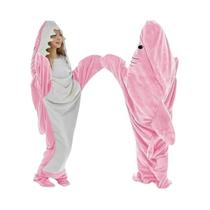 Pijamas De Inverno Em Flanela Com Estampa De Tubarão Para Homens E Mulheres, Saco De Dormir, Roupa