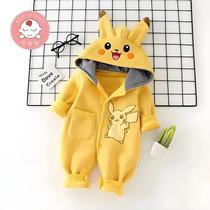 Pijamas de Inverno Pokémon Pikachu para Bebê - Macacão de Manga Comprida