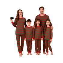 Pijamas De Natal Listrados Para Família: Conjuntos Combinando Para Mãe, Filhos E Casais - Roupa De Pijamas De Natal Listrados Para Família: Conjuntos Combinando Para Mãe, Filhos E Casais - Roupa De