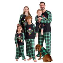 Pijamas de Natal Manooby para família, combinando conjuntos de algodão Pijamas de Natal Manooby para família, combinando conjuntos de algodão