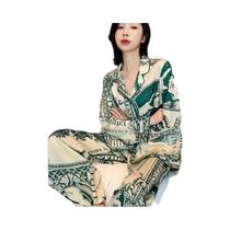 Pijamas Femininos De Duas Peças Primavera Outono Casual Roupa De Casa Estilo Europeu Americano