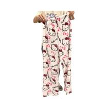 Pijamas Femininos De Flanela Preta KT Cat Kitty Quentes De Lã Estilo Casual Para Casa Calças De Moda