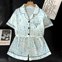 Pijamas Femininos Estilo Vitoriano Com Estampa De Leopardo, Manga Curta, Retro, Literário, Conjunto