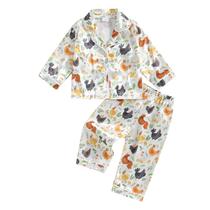 Pijamas Fsadfeas Kids Girls, manga curta e longa, roupa de dormir de seda