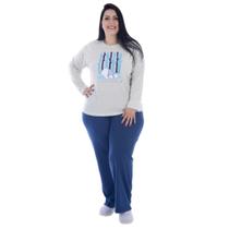 Pijamas Inverno Frio Femino Plus Size Canelado Peluciado