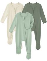Pijamas para Bebê Yoofoss em Rayon de Bambu 3 Peças com Pé e Zíper Pijamas para Bebê Yoofoss em Rayon de Bambu 3 Peças com Pé e Zíper
