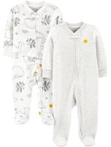 Pijamas para bebês Simple Joys com zíper bidirecional Thermal Sleep Play