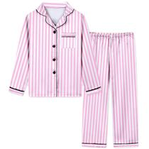 Pijamas Schbbbta Silk Satin de duas peças para meninas 11-12Y