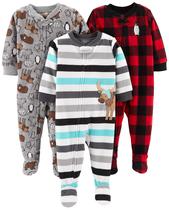 Pijamas Simple Joys by Carter's Boys, pacote com 3 unidades de lã, 2T Pijamas Simple Joys by Carter's Boys, pacote com 3 unidades de lã, 2T