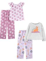 Pijamas Simple Joys da Carter's Girls, 4 peças, Forest Animals Pijamas Simple Joys da Carter's Girls, 4 peças, Forest Animals