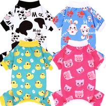 Pijamas XPUDAC de 4 peças para cães pequenos e macacões de desenho animado Pijamas XPUDAC de 4 peças para cães pequenos e macacões de desenho animado