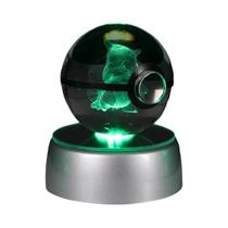 Pikachu Gengar Eevee Mewtwo LED Night Light Pokémon Bola De Cristal Anime Game Pokeball Base