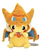 Pikachu Mega Charizard Y Pelúcia Pokemon Cosplay Roupa 22cm - Manú Presentes