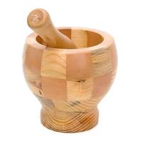 Pilão Bambu p/ Alho com Socador 10,5cm Ke Home