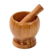 Pilão De Madeira Bambu Com Socador Grande Reforçado Pilão De Madeira Bambu Com Socador Grande Reforçado