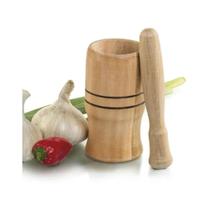 Pilão de Madeira Com Socador Para Alho Temperos Frescos - Mad Lar
