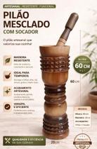 Pilão de Madeira Grande Artesanal Fino Acabamento 60 cm Mesclado Pilão de Madeira Grande Artesanal Fino Acabamento 60 cm Mesclado