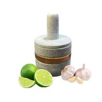 Pilão De Pedra Sabão Redondo com socador e tampa acabamento cobre Pilão De Pedra Sabão Redondo com socador e tampa acabamento cobre